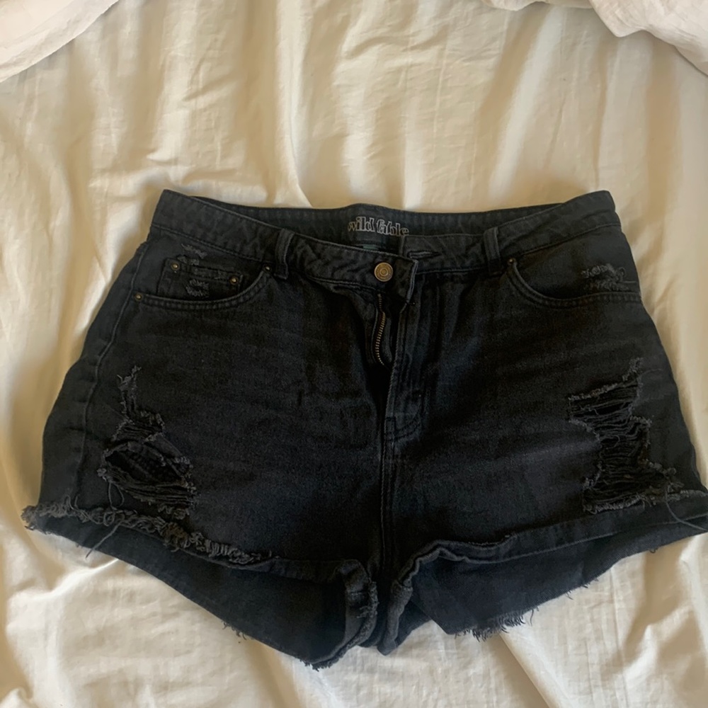 Black Jean Shorts